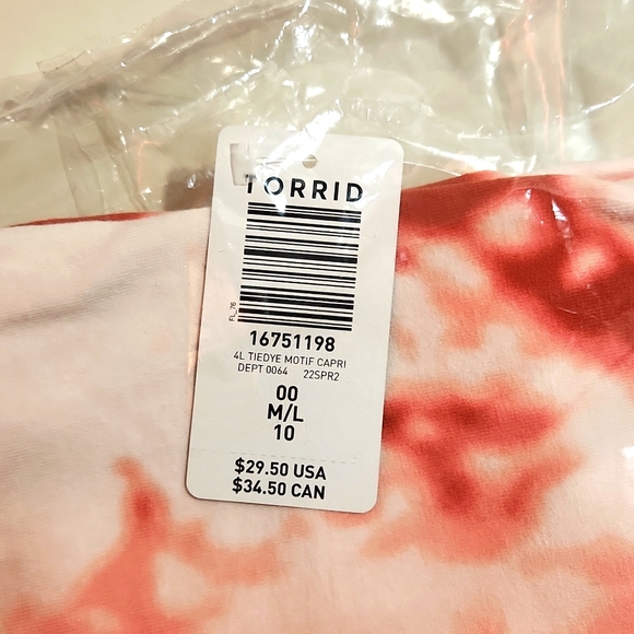 ❤️NWT VINTAGE TORRID TIE DYE CROP CAPRI SIGNATURE WAIST PREMIUM LEGGING - Picture 7 of 9